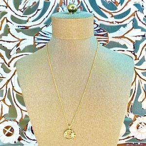 Gorjana style New 18k gold celestial moon and star opal necklace